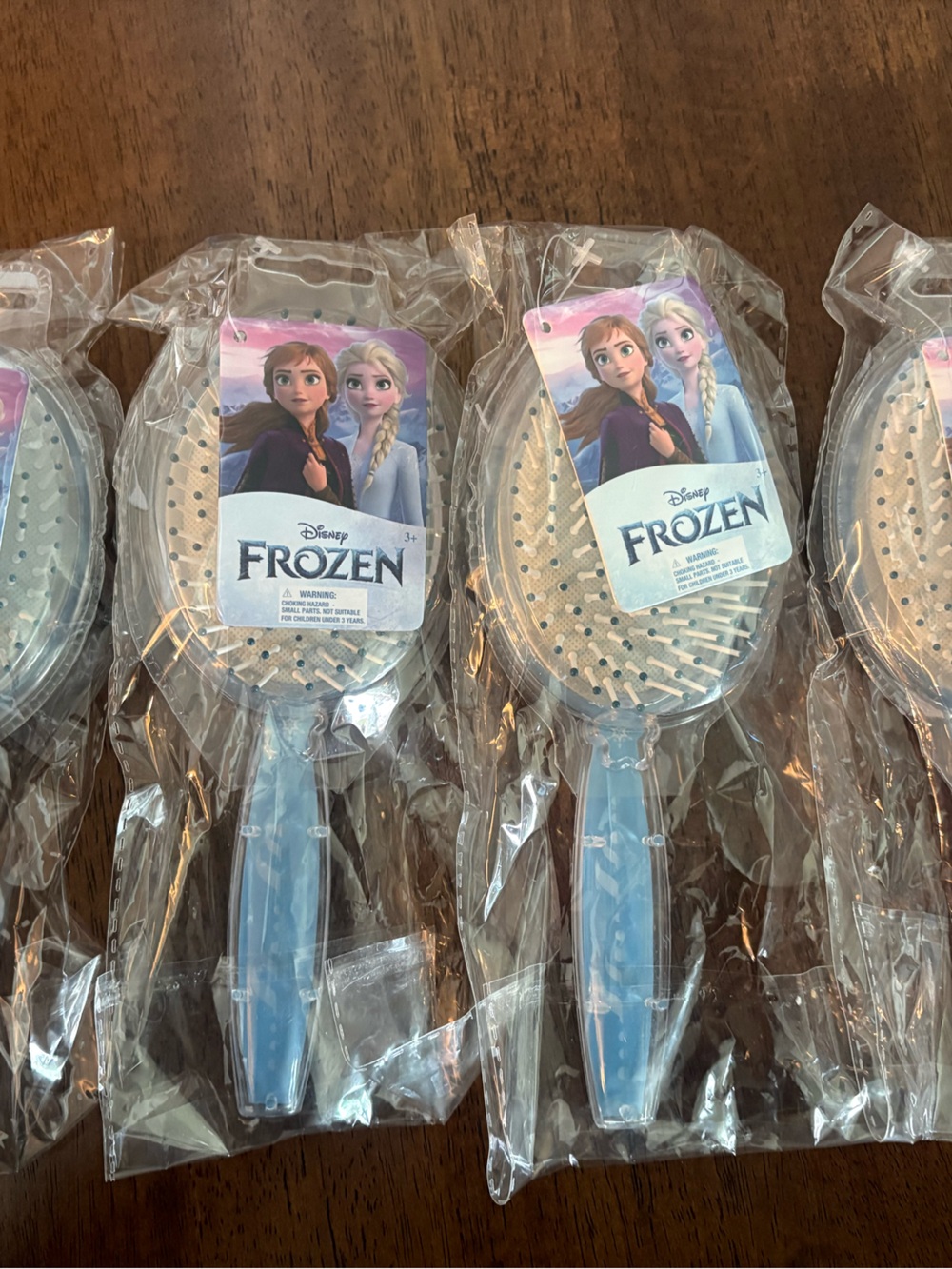 4x Disney Elsa Sparkle Snowflake Hairbrush - Light Blue NWT Birthday Party Gift